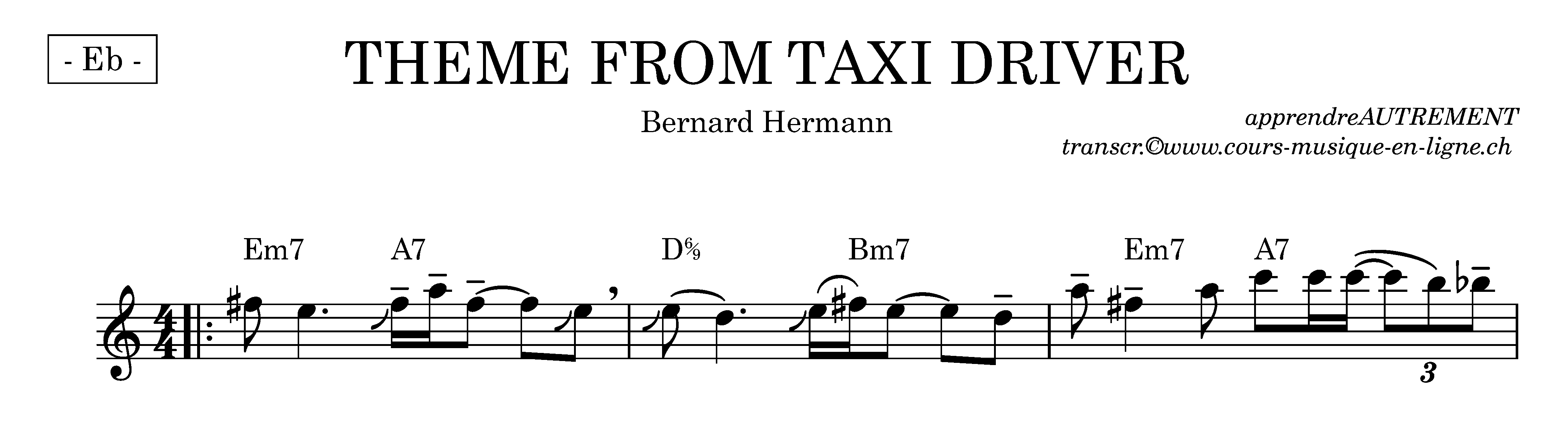 partition theme taxi driver sax